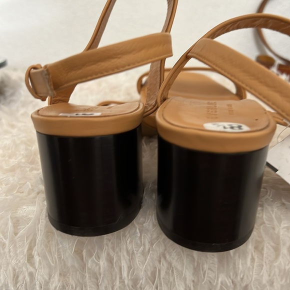 Everlane Italian Leather The Double-Strap Block Heel Sandal Tan Size 8.5 - Picture 6 of 13